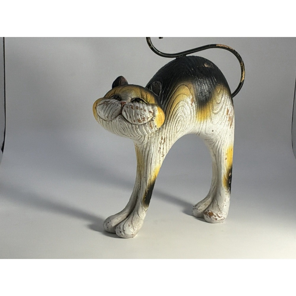 Calico Cat With Cheshire Grin Resin - Picture 3 of 8
